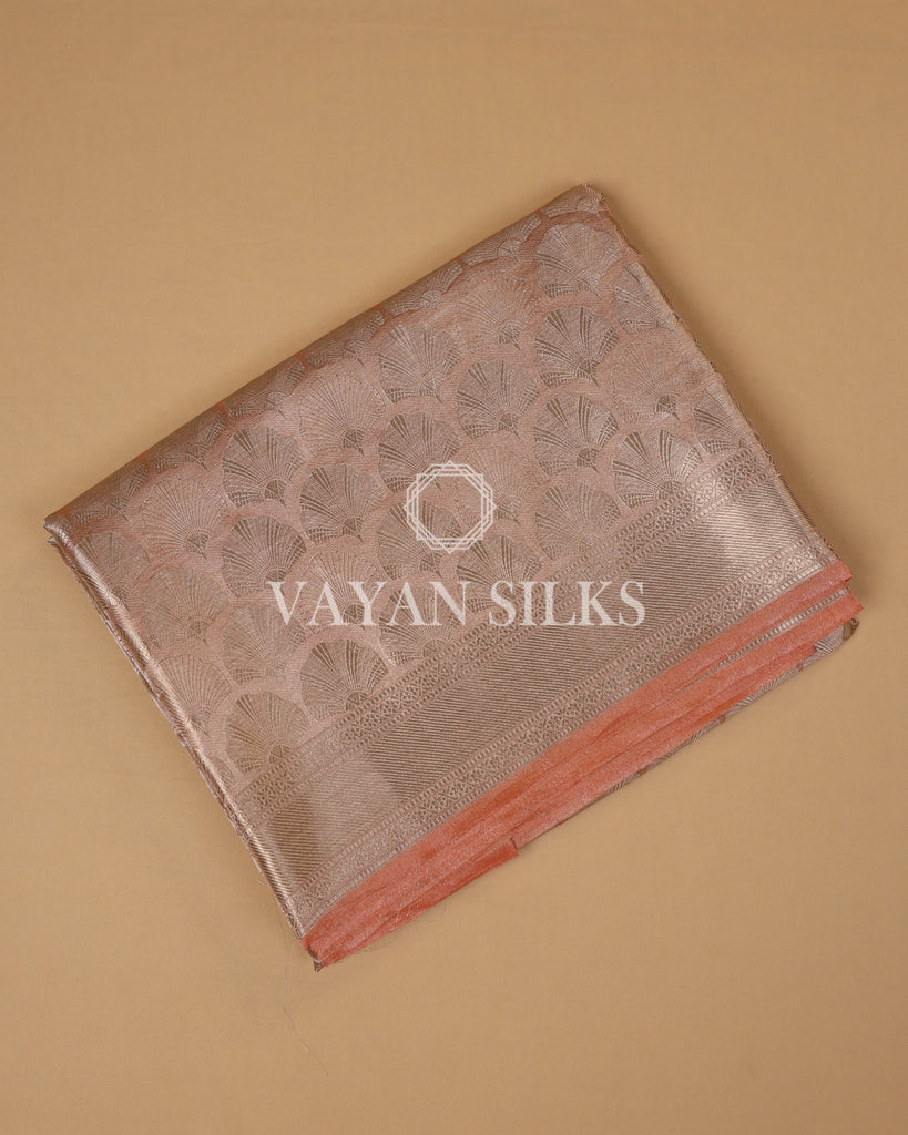 Peach Tissue Silk Saree