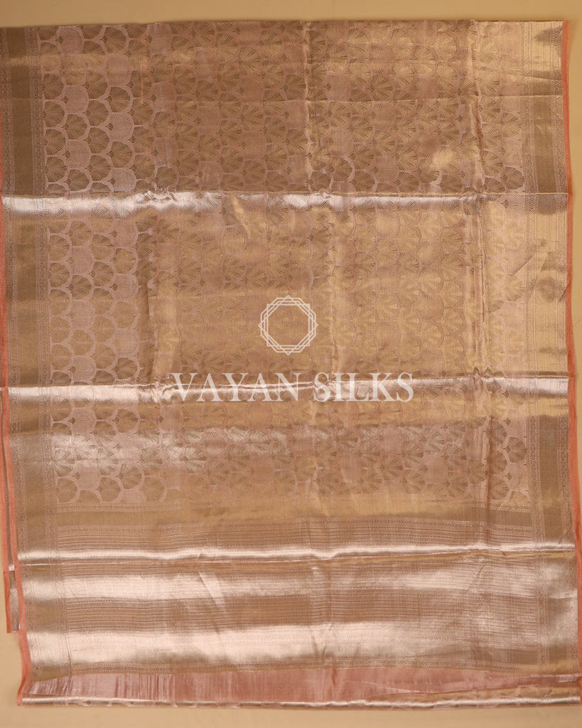 Peach Tissue Silk Saree