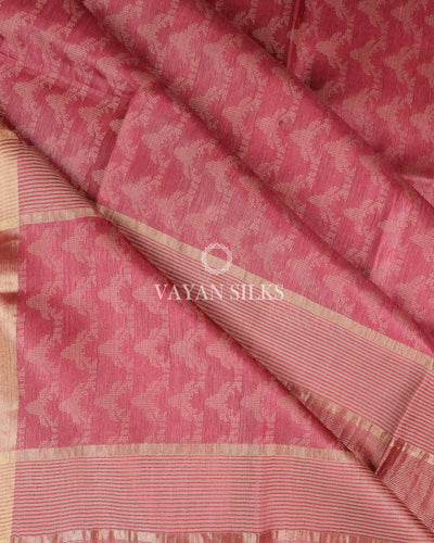 Red Pure Tussar Silk Saree