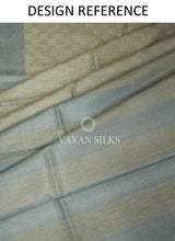 Load image into Gallery viewer, Aqua Blue Handwoven Pure Tussar Silk Saree