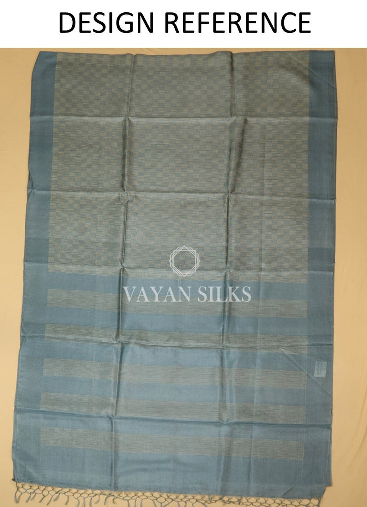 Aqua Blue Handwoven Pure Tussar Silk Saree