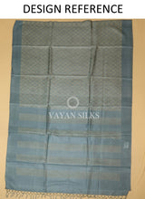 Load image into Gallery viewer, Aqua Blue Handwoven Pure Tussar Silk Saree