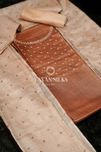 Load image into Gallery viewer, Brown Mirror Work Tussar Silk Suit Set