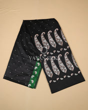 Load image into Gallery viewer, Black Pure Mashru Banarasi Silk Saree