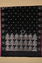 Load image into Gallery viewer, Black Pure  Banarasi Mashru Silk Saree