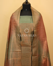 Load image into Gallery viewer, Antique Sage Green Tussar Tissue Silk Unstitched Suit Set