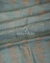 Load image into Gallery viewer, Aqua Blue Copper Zari Woven Pure Tussar Silk Saree