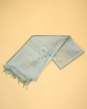 Load image into Gallery viewer, Aqua Blue Handwoven Pure Tussar Silk Saree