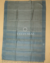 Load image into Gallery viewer, Aqua Blue Handwoven Pure Tussar Silk Saree