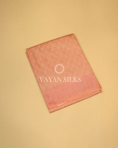 Peach Handwoven Pure Tussar Silk Saree