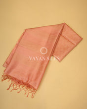 Load image into Gallery viewer, Peach Handwoven Pure Tussar Silk Saree