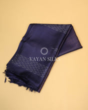 Load image into Gallery viewer, Blue Copper Zari Woven Pure Tussar Silk Saree