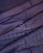 Load image into Gallery viewer, Blue Copper Zari Woven Pure Tussar Silk Saree