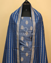 Load image into Gallery viewer, Blue Pure Chiniya Banarasi Silk Unstitched Suit Set