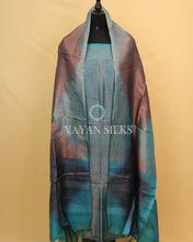 Load image into Gallery viewer, Blue Pure Tussar Tissue Silk Unstitched Suit Set