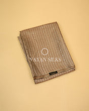 Load image into Gallery viewer, Brown Pure Tussar Tissue Silk Saree