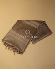 Load image into Gallery viewer, Brown Pure Tussar Tissue Silk Saree