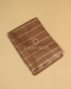 Brown Semi-Tussar Silk Saree