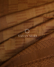 Load image into Gallery viewer, Chocolate Brown Handwoven Pure Tussar Silk Saree