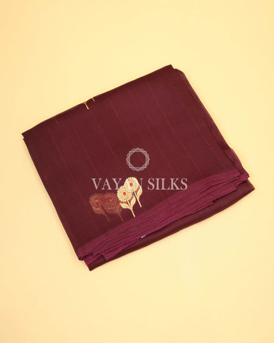 Purple Pure Kora  Banarasi Silk Saree