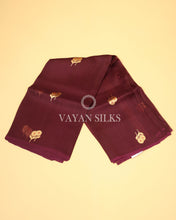 Load image into Gallery viewer, Purple Pure Kora  Banarasi Silk Saree