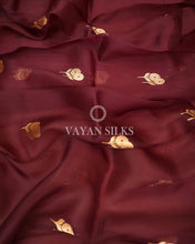 Load image into Gallery viewer, Purple Pure Kora  Banarasi Silk Saree