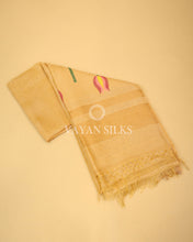 Load image into Gallery viewer, Golden Pure Linen Silk Saree