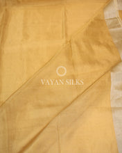 Load image into Gallery viewer, Golden Pure Tussar Tissue Silk Saree