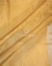 Load image into Gallery viewer, Golden Pure Tussar Tissue Silk Saree