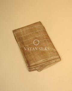 Golden Brown Semi-Tussar Silk Saree
