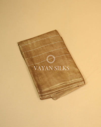 Golden Brown Semi-Tussar Silk Saree