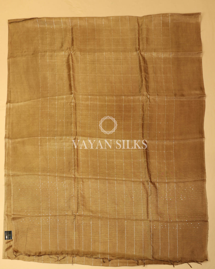Golden Brown Semi-Tussar Silk Saree