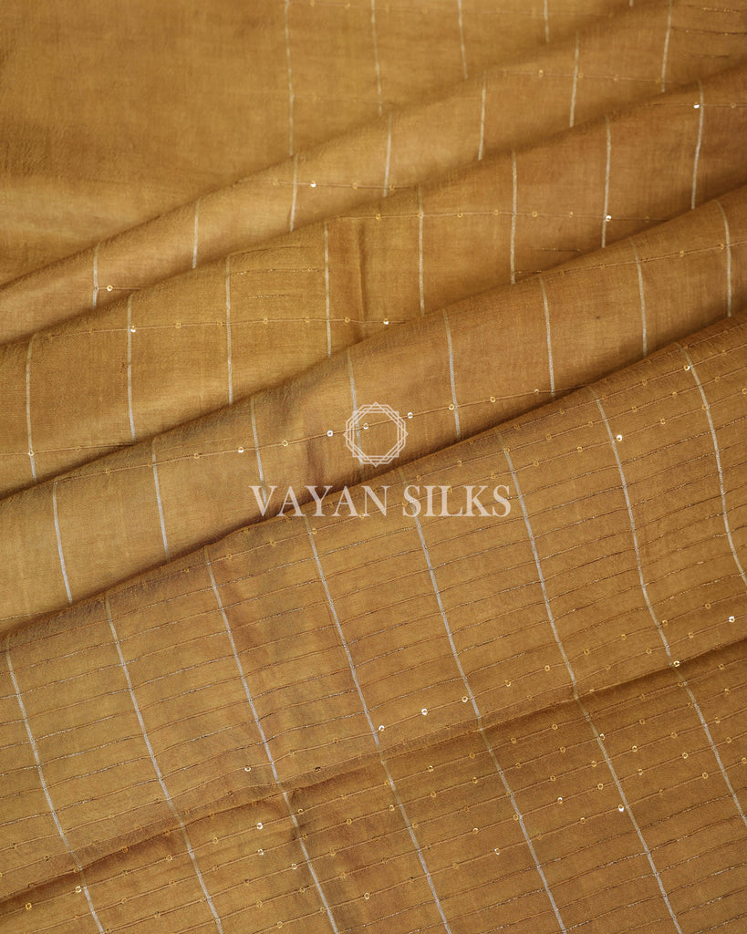 Golden Brown Semi-Tussar Silk Saree