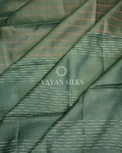 Load image into Gallery viewer, Green Copper Zari Woven Pure Tussar Silk Saree