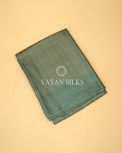 Load image into Gallery viewer, Green Copper Zari Woven Pure Tussar Silk Saree