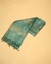 Load image into Gallery viewer, Green Embroidered Pure Tussar Silk Saree