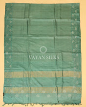 Load image into Gallery viewer, Green Embroidered Pure Tussar Silk Saree