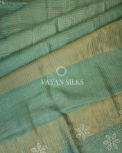 Load image into Gallery viewer, Green Embroidered Pure Tussar Silk Saree