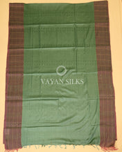 Load image into Gallery viewer, Green Handwoven Pure Tussar Silk Saree