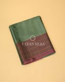 Green Handwoven Pure Tussar Silk Saree