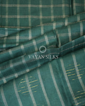 Load image into Gallery viewer, Green Semi-Tussar Silk Saree