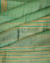 Load image into Gallery viewer, Green Handwoven Pure Tussar Silk Saree
