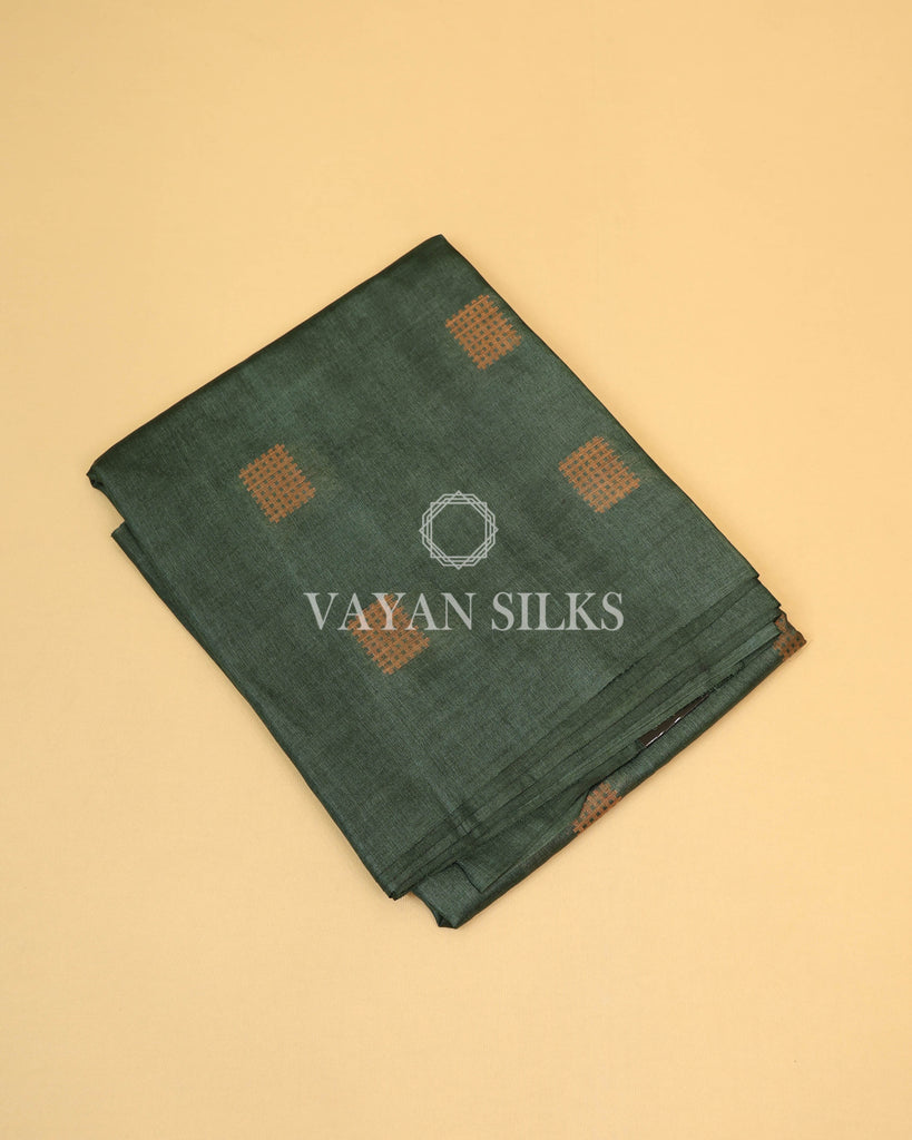 Green Copper Zari Woven Pure Tussar Silk Saree