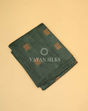Load image into Gallery viewer, Green Copper Zari Woven Pure Tussar Silk Saree