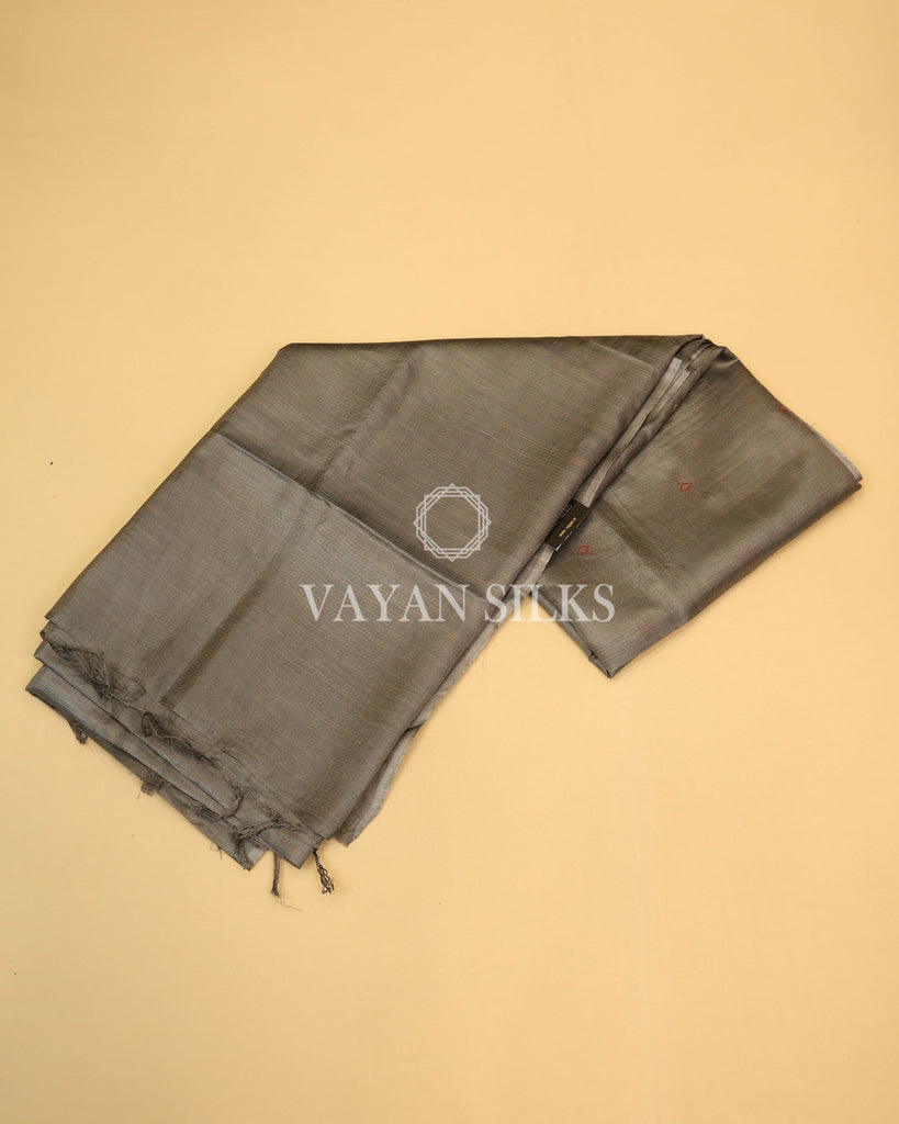Grey Semi-Tussar Silk Saree