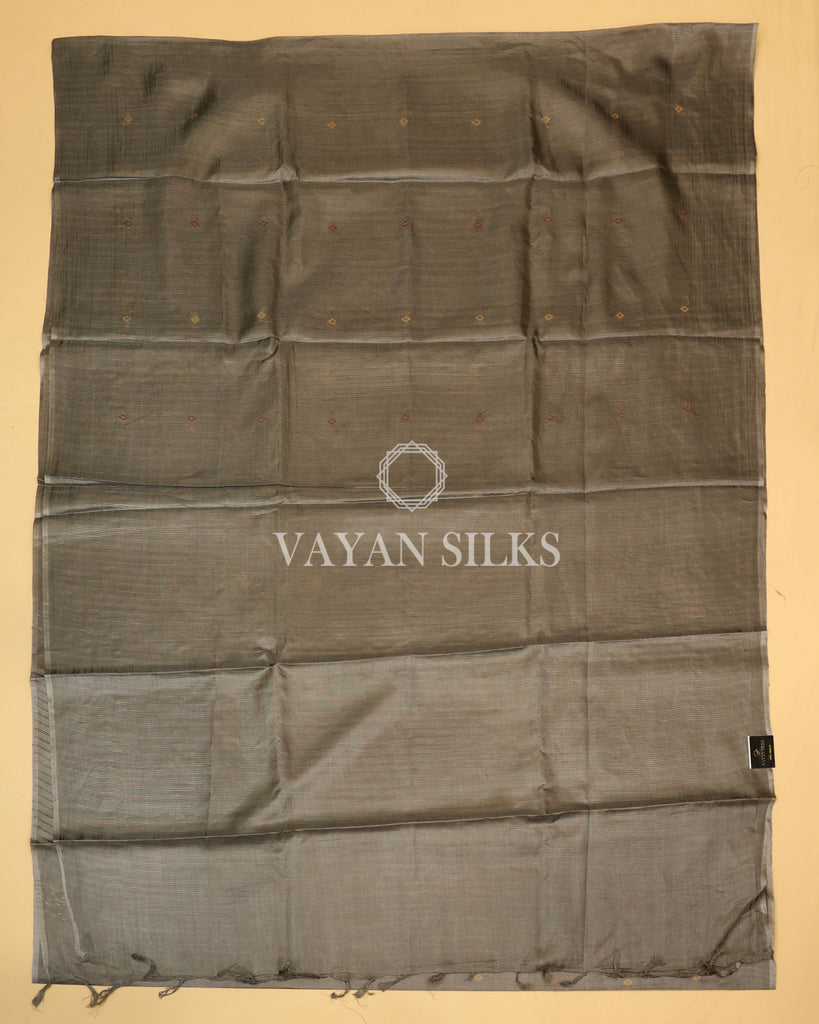 Grey Semi-Tussar Silk Saree