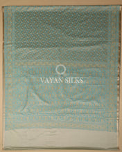 Load image into Gallery viewer, Ice Blue Pure Banarasi Mashru Silk Saree