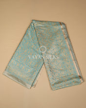 Load image into Gallery viewer, Ice Blue Pure Banarasi Mashru Silk Saree