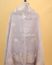 Load image into Gallery viewer, Light Lavender Pure Mul Banarasi Silk Unstitched Suit Set