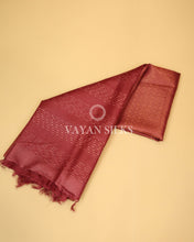 Load image into Gallery viewer, Maroon Copper Zari Woven Pure Tussar Silk Saree